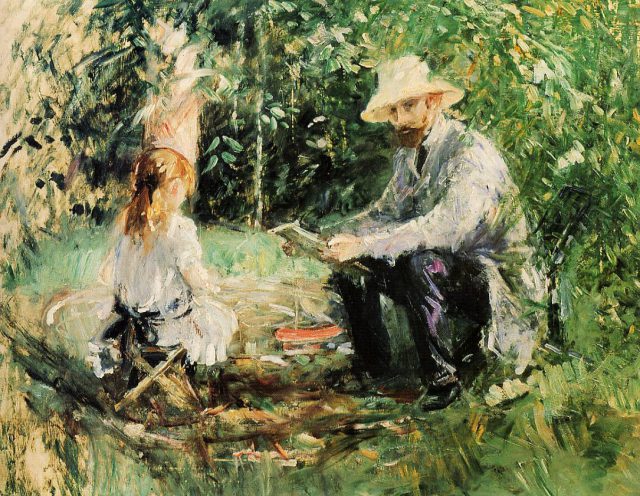 Eugene Manet i Julie w Bougival, Berthe Morisot,1883