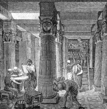 O. Von Corven -The Great Library of Alexandria, XIXw.